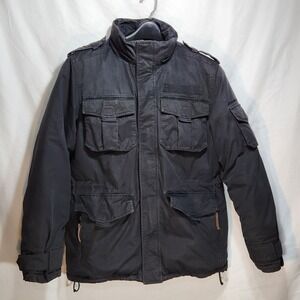 Vintage Eddie Bauer Jacket Mens Size Medium Black Goose Down‎ Parka Pockets